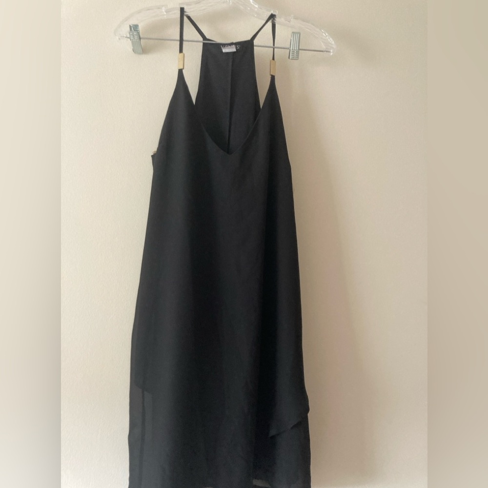 VENUS Black Racerback V-neck Tunic Dress, size 8